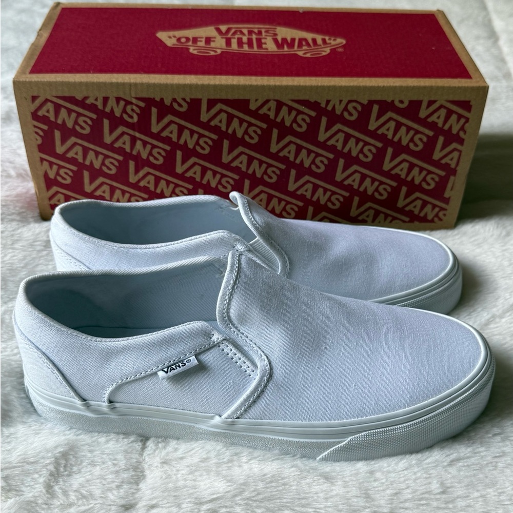 New Vans White Slip-On Shoes